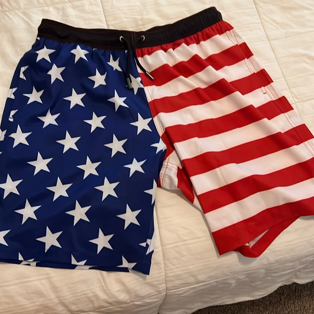 Men’s Bunker Branding Co patriotic swim trunks
